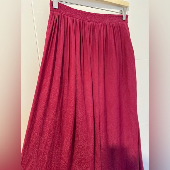 NWT Anthropologie Akemi + Kin Paros Maxi Skirt Raspberry Pink Paisley Boho - Picture 5 of 7